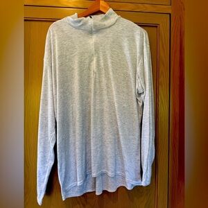 Patagonia Men's Heather Gray/White Quarter Zip Mock Neck Capilene / XXL